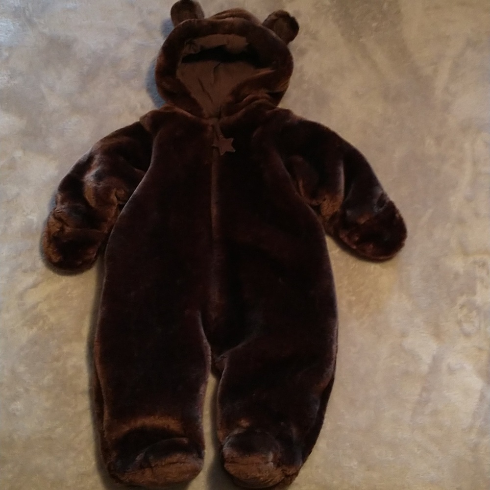 Wendy Bellissimo Plush Hooded Brown Footie One-Piece